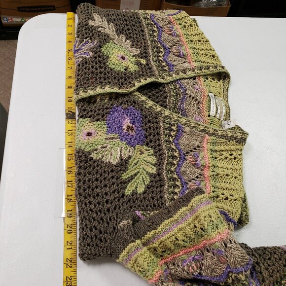 Vintage Sigrid Sport Women Y2K Fairy Crochet Cardigan Size L Phoebe Floral Artsy - Picture 7 of 10